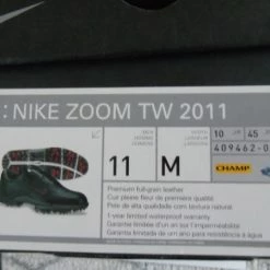 NIKE ZOOM TW 2011 BLACK LEATHER GOLF SHOES SIZE 10 M - SOLD